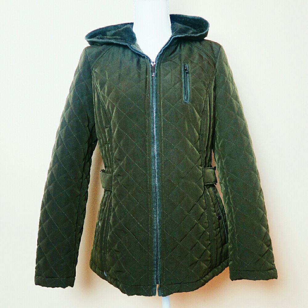 Olive green trench coat
